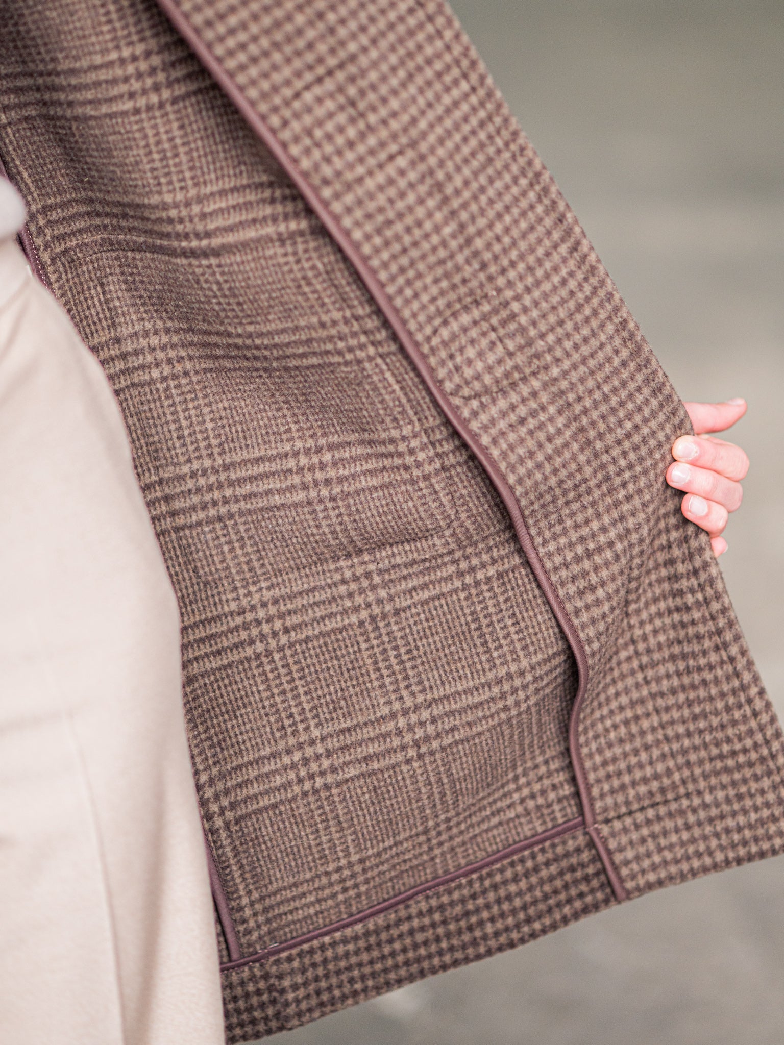 Damen Dufflecoat in braun kariert