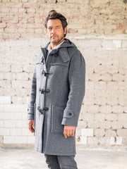 Klassischer Herren Dufflecoat in mittelgrau