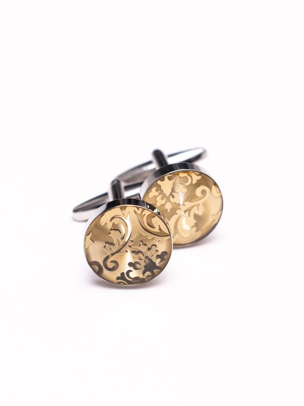 Manschettenknöpfe: Gold Paisley