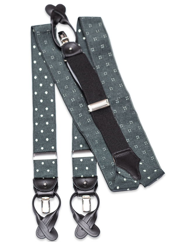 Hosenträger, Polka Dots White