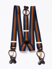 Hosenträger, navy/brown stripes