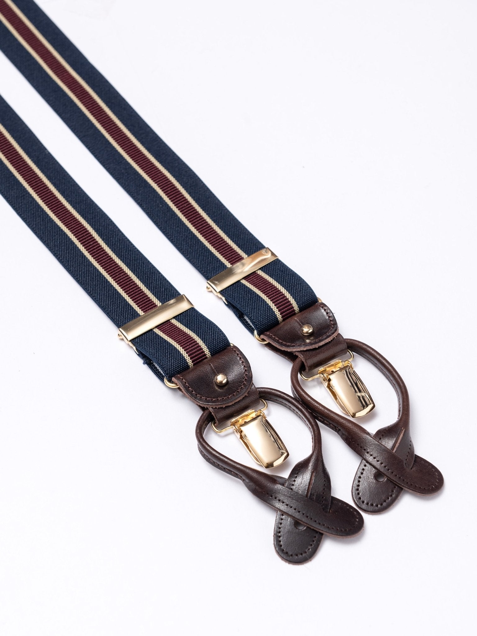 Hosenträger, navy/bordeaux/beige stripes