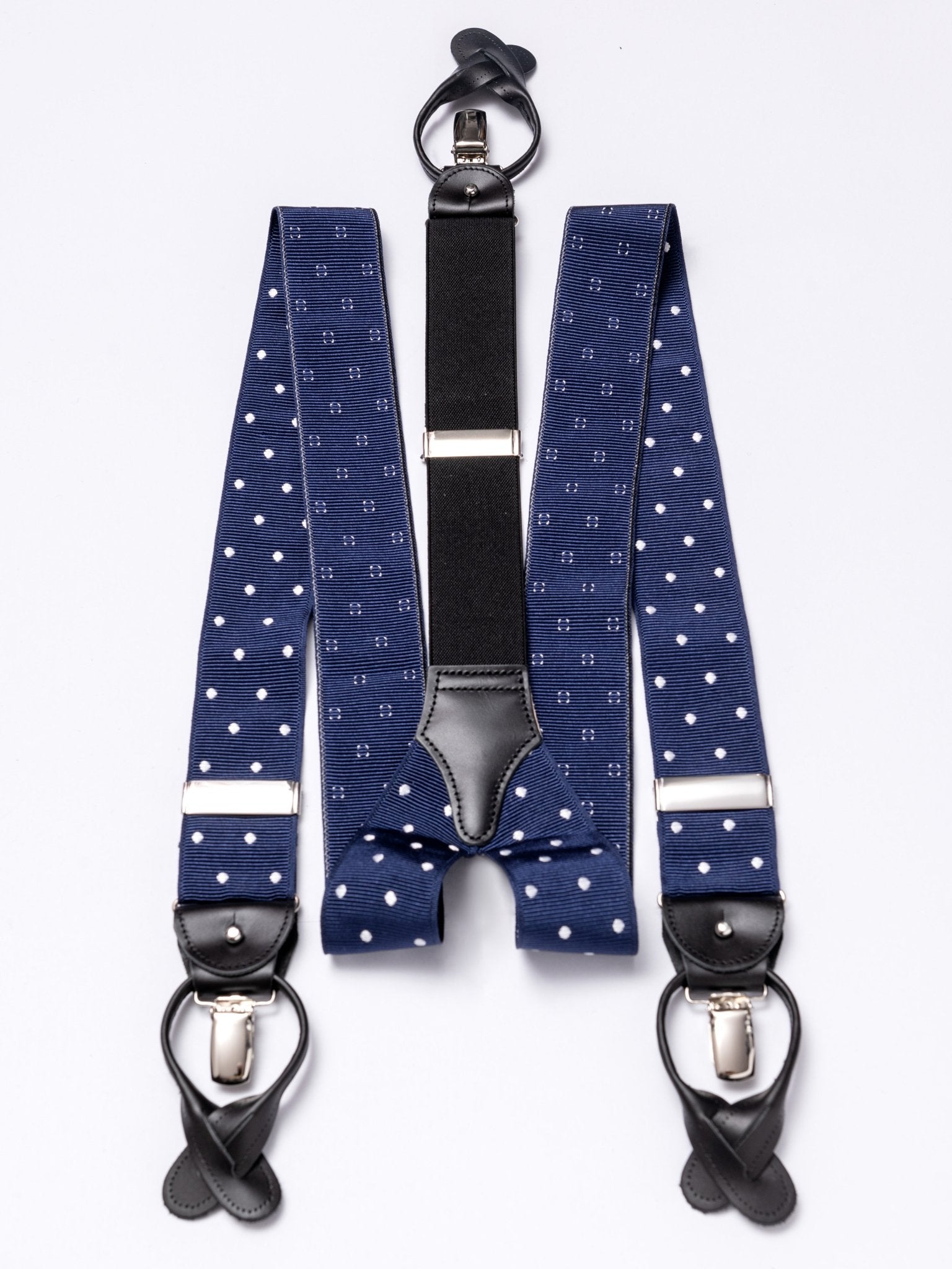 Hosenträger, polka dots blue/white