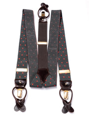 Hosenträger, polka dots green/red