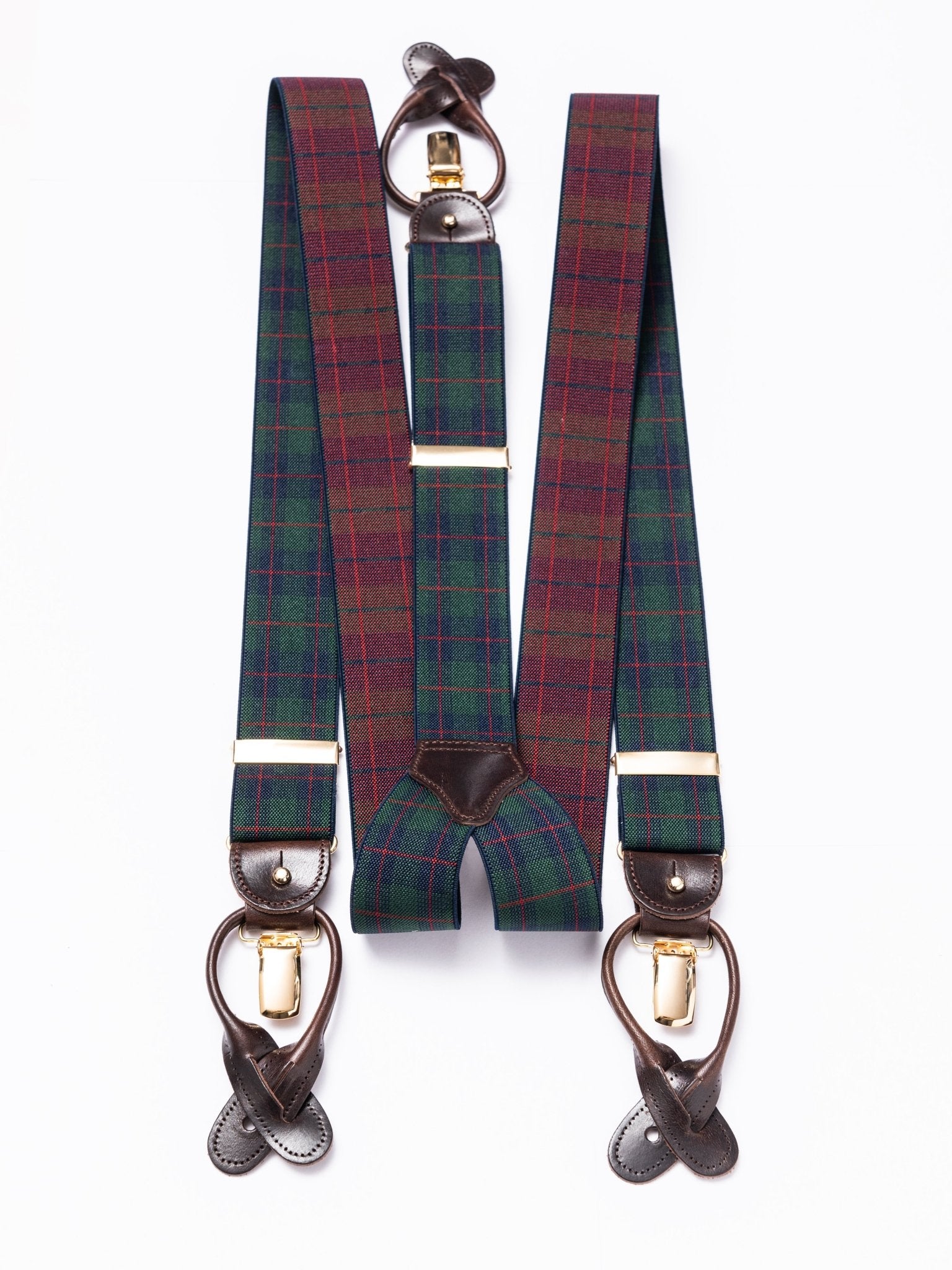 Hosenträger, green/blue check