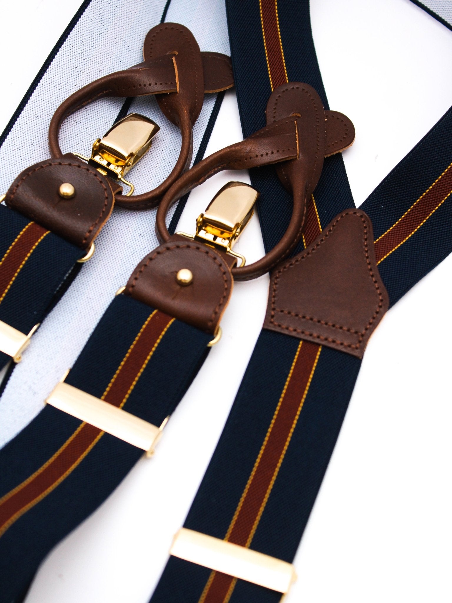 Hosenträger, Navy/Bordeaux Stripes