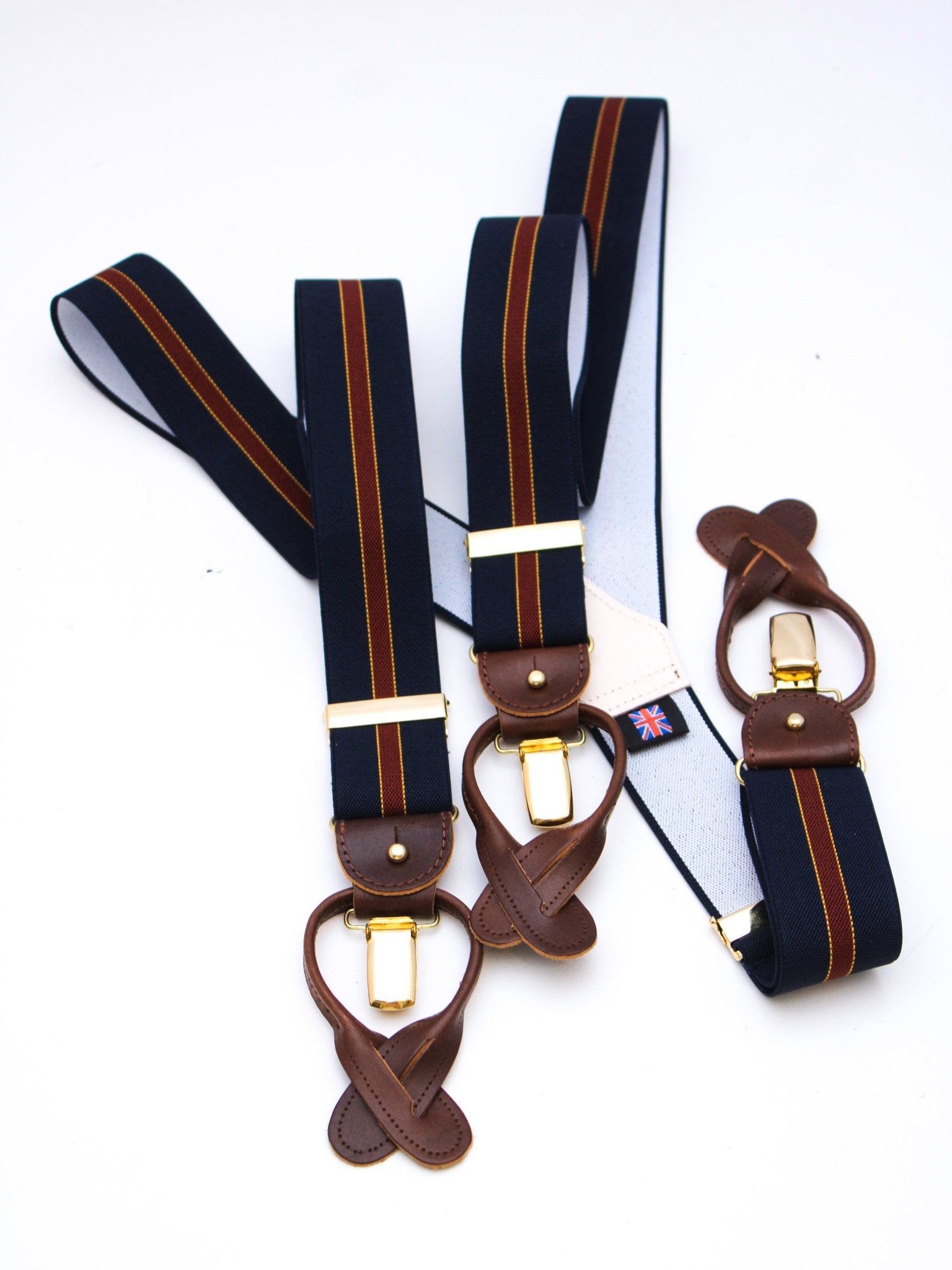 Hosenträger, Navy/Bordeaux Stripes