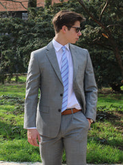 Slimline Anzug mit 2-Knopf Sakko in hellgrau