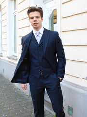 Slimline Anzug mit 2-Knopf Sakko in dunkelblau