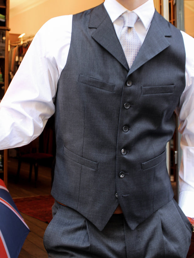 Anzug: Weste in dunkelgrau | John Crocket – Fine British Clothing
