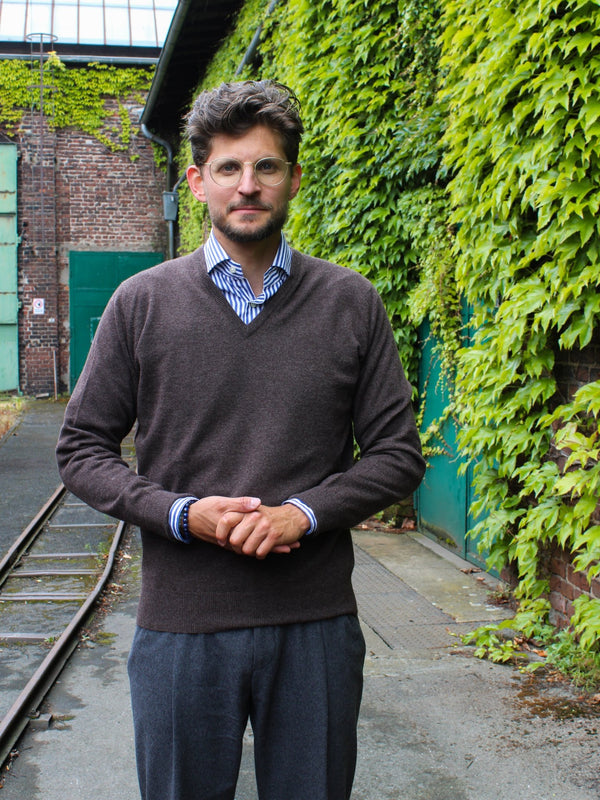 Cashmere Pullover (2-fädig) mit V-Ausschnitt SALE
