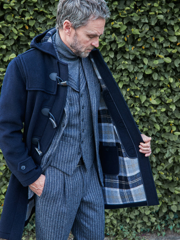 Klassischer Herren Dufflecoat in Navy