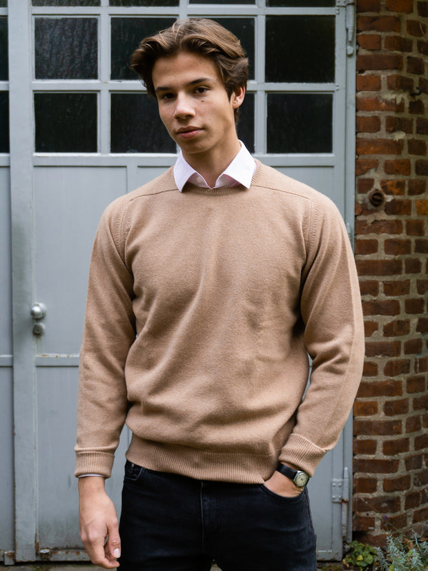 Lambswool Pullover mit Rundausschnitt in klassischen Farben (Gr. 40-42)