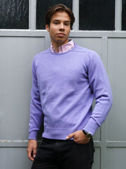 Lambswool Pullover mit Rundausschnitt in modernen Farben (Gr. 40–42)