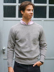 Lambswool Pullover mit Rundausschnitt in modernen Farben (Gr. 40–42)