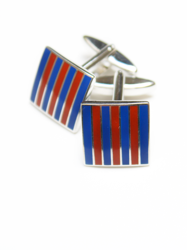 Manschettenknöpfe: Square Blue/Red