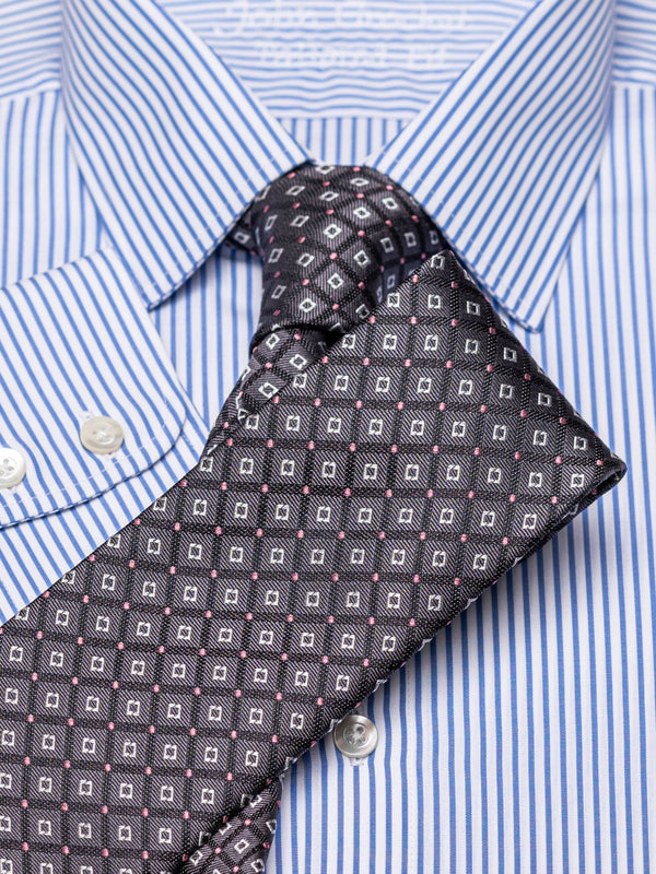 Herrenhemd Slim Fit Kent gestreift in Blau, Frontalansicht