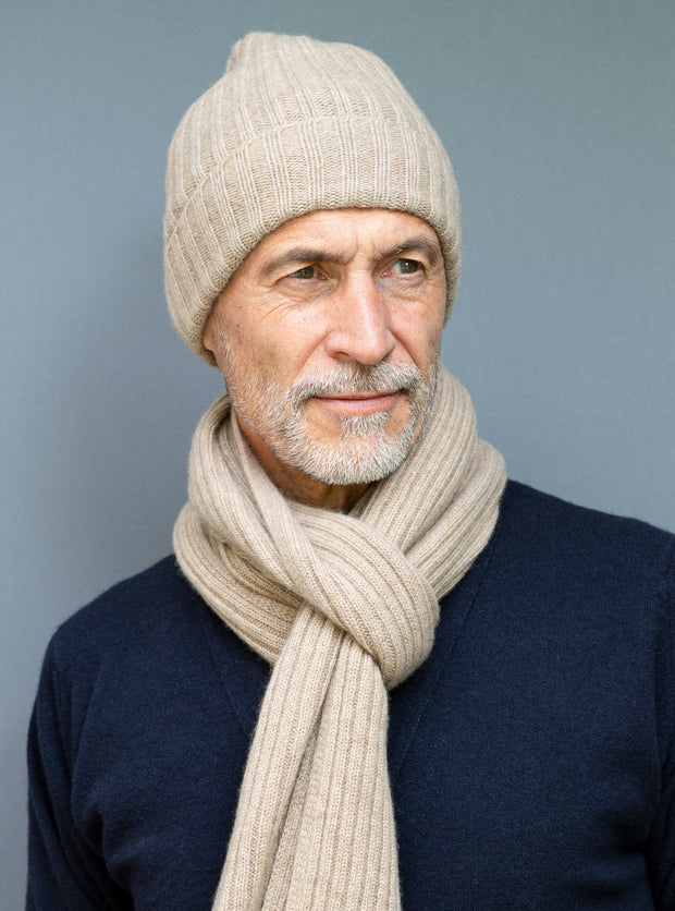 Cashmere Mütze: Dark Natural