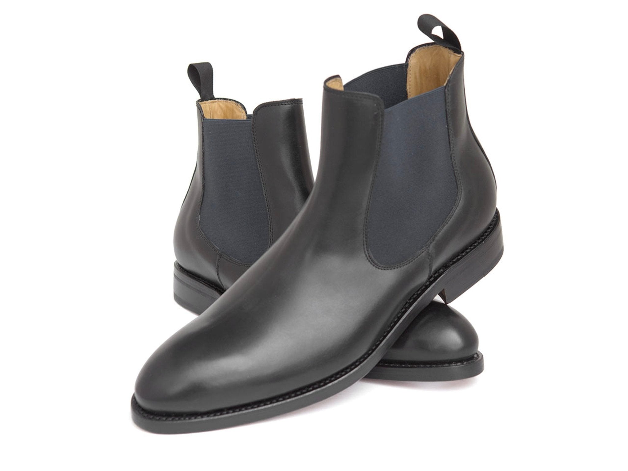 Chelsea Boots Herren in Schwarz, Frontalansicht
