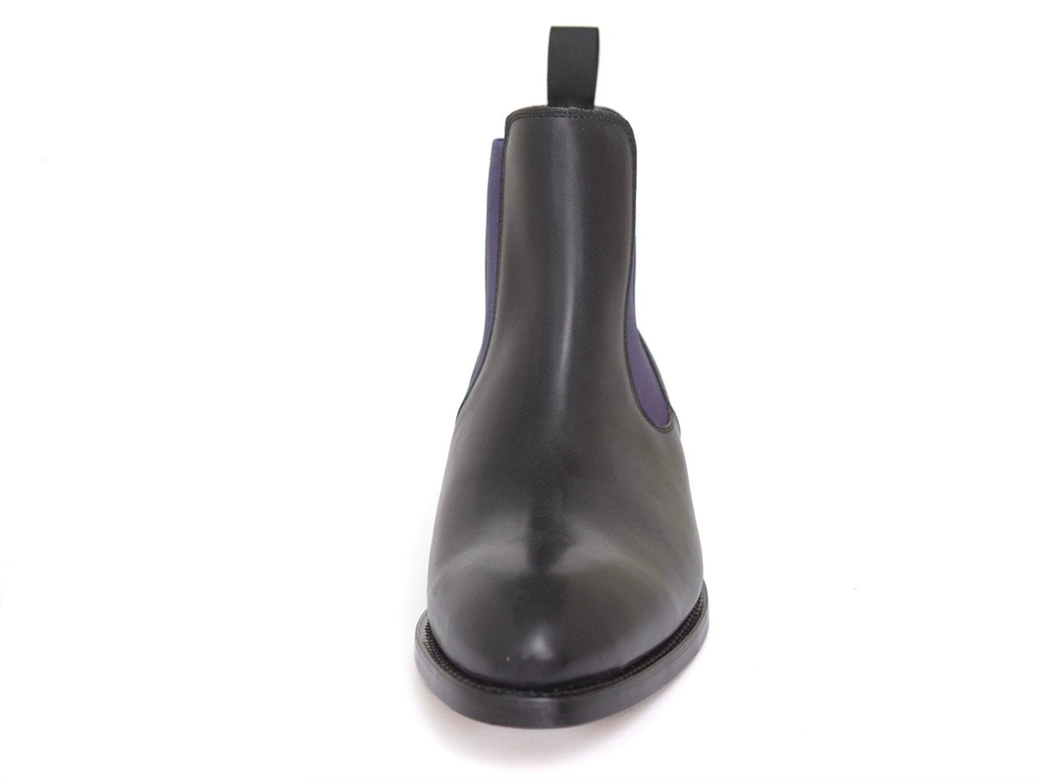 Chelsea Boots in in schwarz mit lila Einsatz