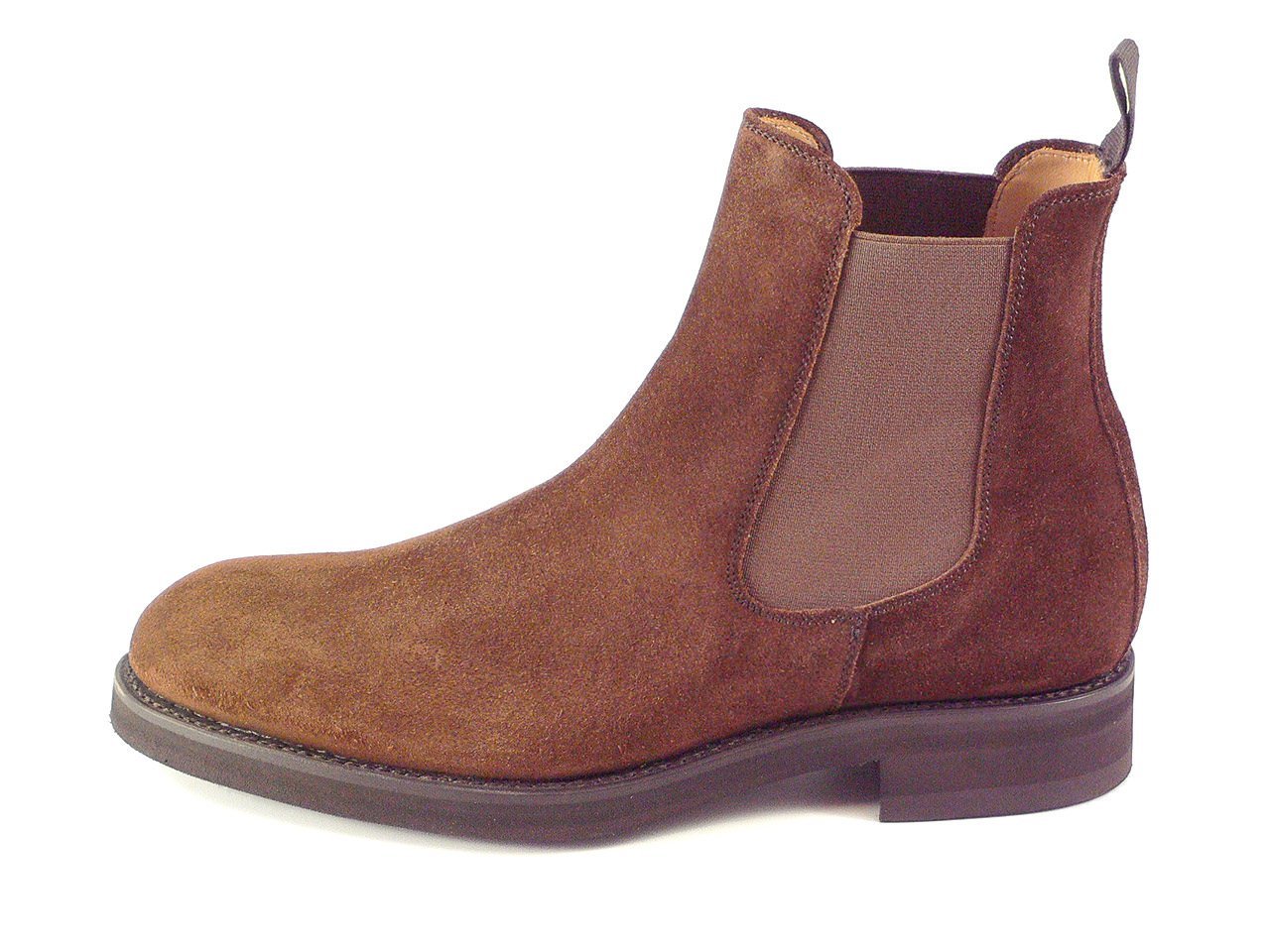 Chelsea Boots Herren in Braun Wildleder, Frontalansicht
