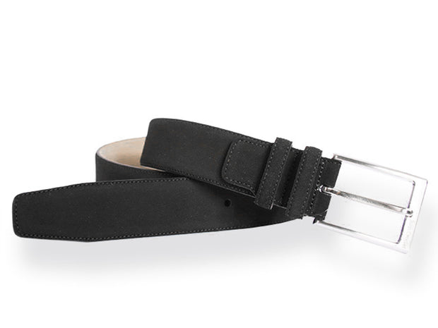 Ledergürtel mit Wildleder in schwarz