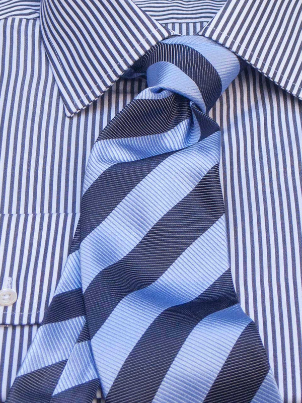 Herrenhemd Slim Fit Kent gestreift in Blau, Frontalansicht