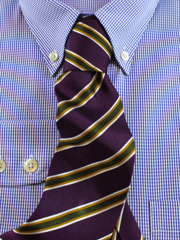 Herrenhemd Button-Down kariert in Blau, Frontalansicht