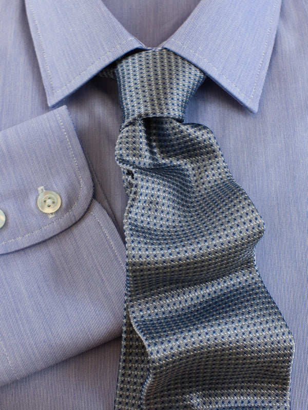 Herrenhemd Slim Fit Kent strukturiert in Blau, Frontalansicht