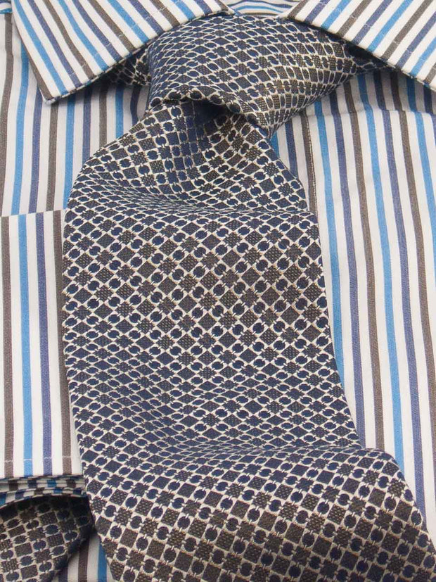 Krawatte: Krawatte gemustert in blau/grau | John Crocket – Fine British Clothing