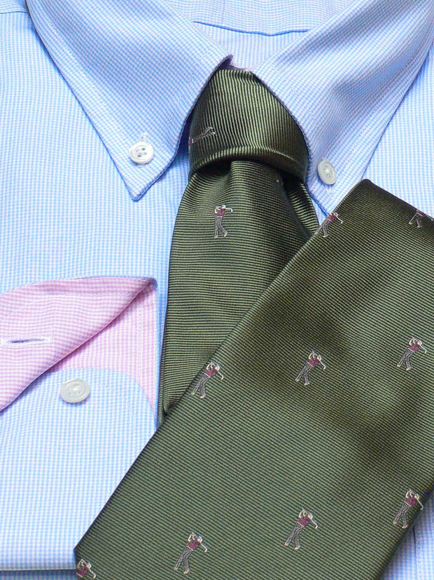 Hemd: Hemd mit Classic Button Down Kragen in blau kariert | John Crocket – Fine British Clothing