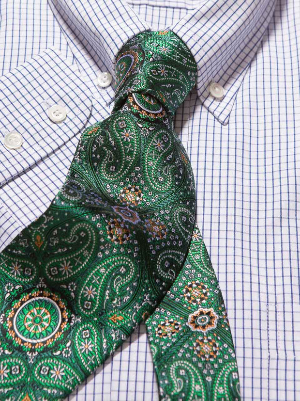 Hemd: Hemd mit Classic Button Down Kragen in blau fein kariert | John Crocket – Fine British Clothing