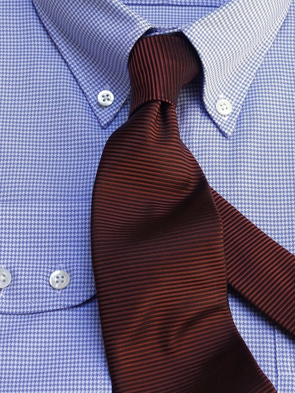 Herrenhemd Button-Down hahnentritt in Blau, Frontalansicht
