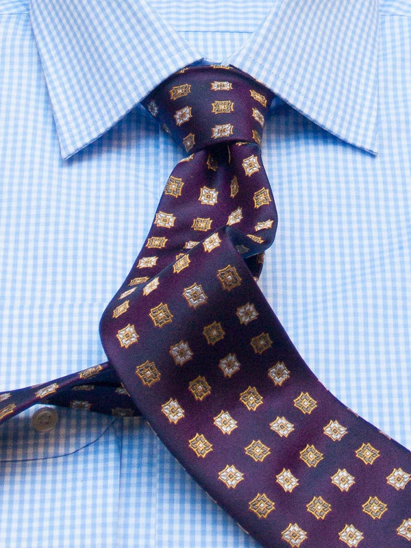 Herrenhemd Slim Fit Kent kariert in Hellblau, Frontalansicht