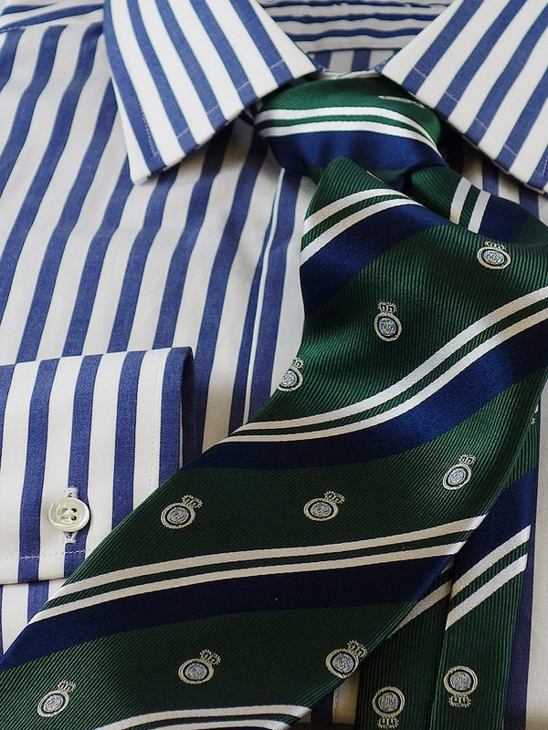 Herrenhemd Slim Fit Kent gestreift in Blau, Frontalansicht