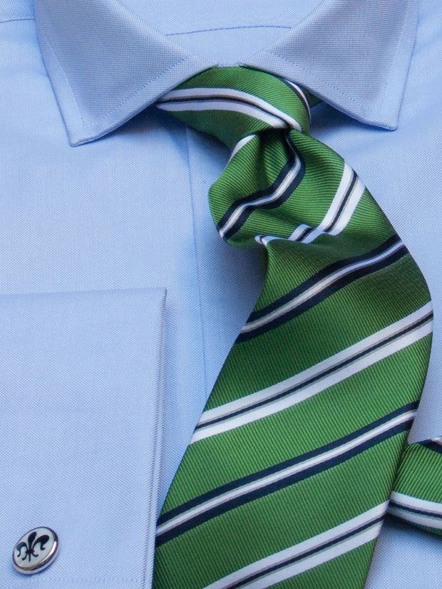 Hemd: Hemd in Slimline mit Cut-Away Kragen in blau | John Crocket – Fine British Clothing