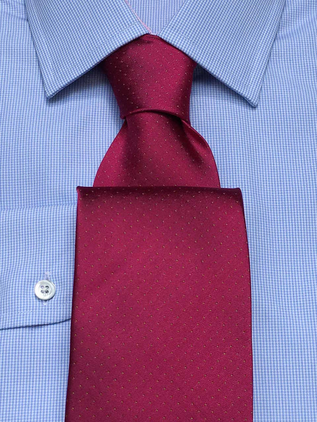 Hemd: Hemd in Slimline mit Cut-Away Kragen in blau kariert | John Crocket – Fine British Clothing